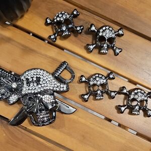Skull and Crossbones Rhinestone Accessories